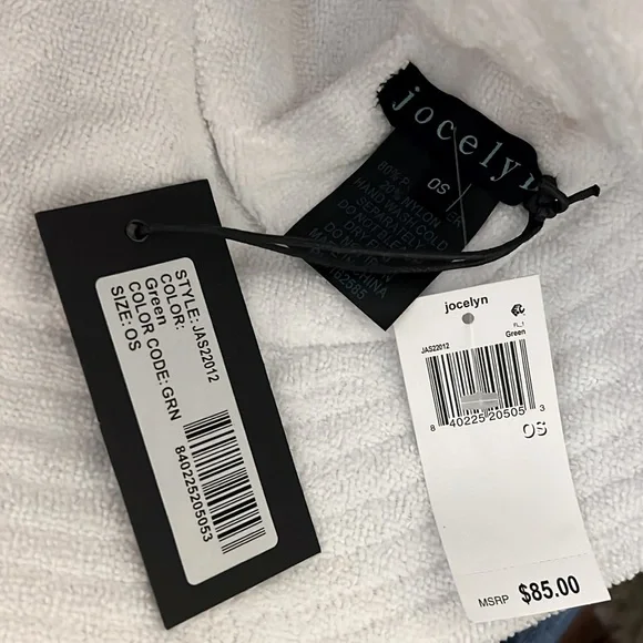 Jocelyn Palm Springs French Terry Bucket Hat, Green New w/Tag Retail $85 Jocelyn Palm Springs French Terry Bucket Hat, Green New w  main image 2